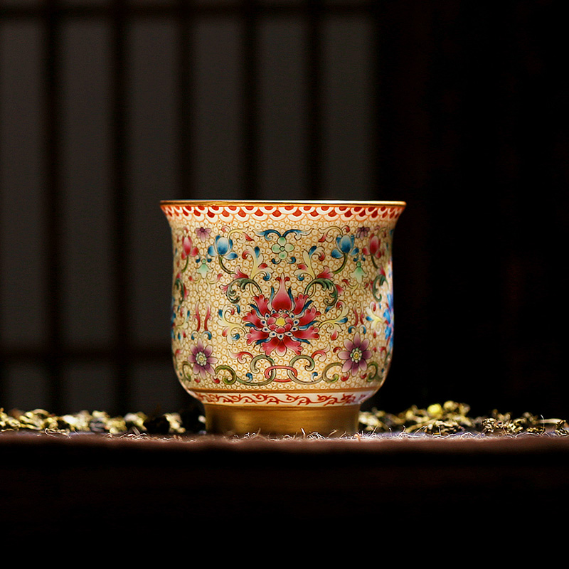 Jingdezhen hand - made ceramics from pastel personal pu 'er tea kungfu small cup tea cup