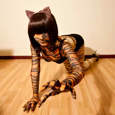 Tailor-made tiger pattern zentai all-inclusive tights cosplay