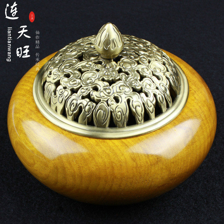 Golden Silk Nanwood Incense Stove Large Leaf Zhen Nanpan Incense Stove Home Creative Sinkhole Sandalwood Stove Red Wood Lavender Fragrant Pendulum-Taobao
