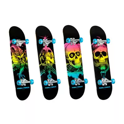 Powell full-page extreme skateboard double-warped action tricks blue wheel 7 625quot 7 75quot 7 88quot