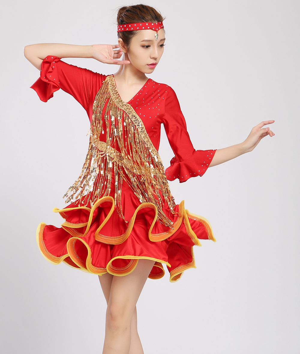 Modern Dance Dress Line Dance Competition Dress Cha Cha Latin Dance Competition Dress Square Dance Universal Dress