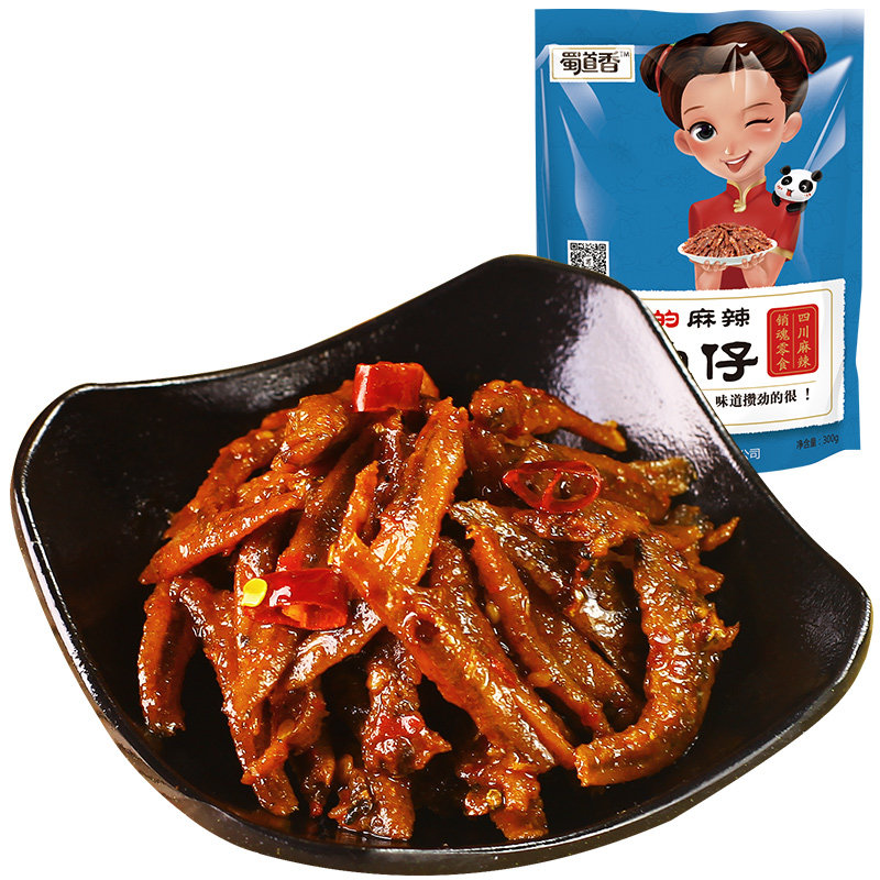 【天猫超市】蜀道香鱼干海味麻辣小鱼仔300g正宗四川零食小鱼鱼干