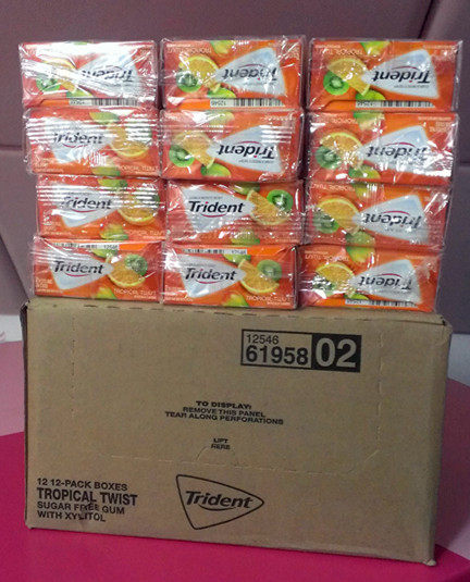 American original Trident trident Trident xylitol chewing gum aromas orange whole box 12 boxes of new packaging