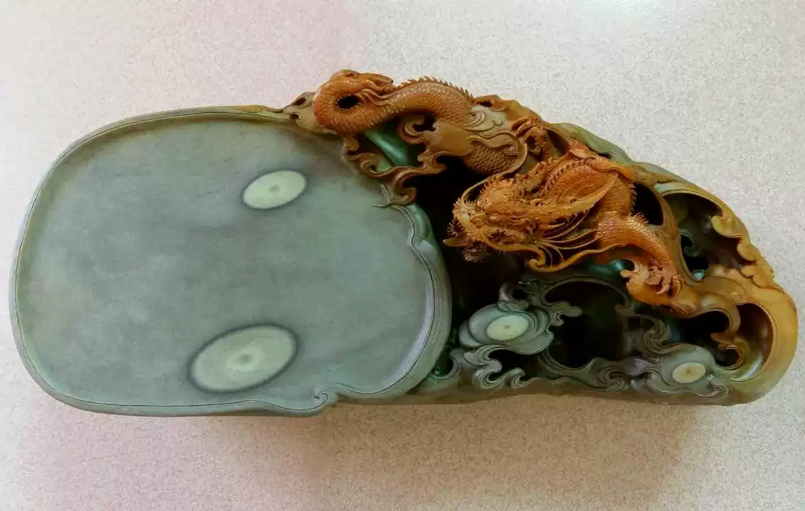 端砚 端砚方形月是故乡明9寸宋坑精雕收藏特价礼品正台[南飞砚庄]