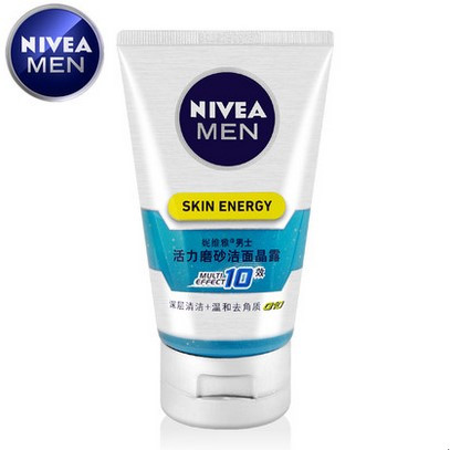 Nivea/妮维雅男士活力磨砂洁面晶露100ml洁面乳控油去黑头洗面奶