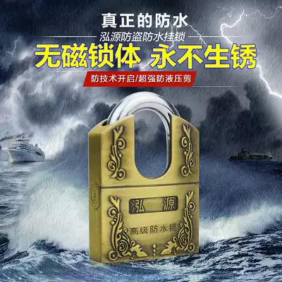 Antique copper stainless lock body Anti-theft anti-prying waterproof anti-rust steel padlock Outdoor garden garage door class B key lock