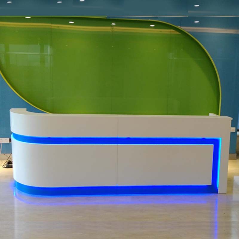 High-end Baking Varnish Foreground Luminescence Greeting Bentdesk Bar Counter Company Hotel Cashier Counter of the Silver Counter Consultation Desk Reception Desk Set to make a