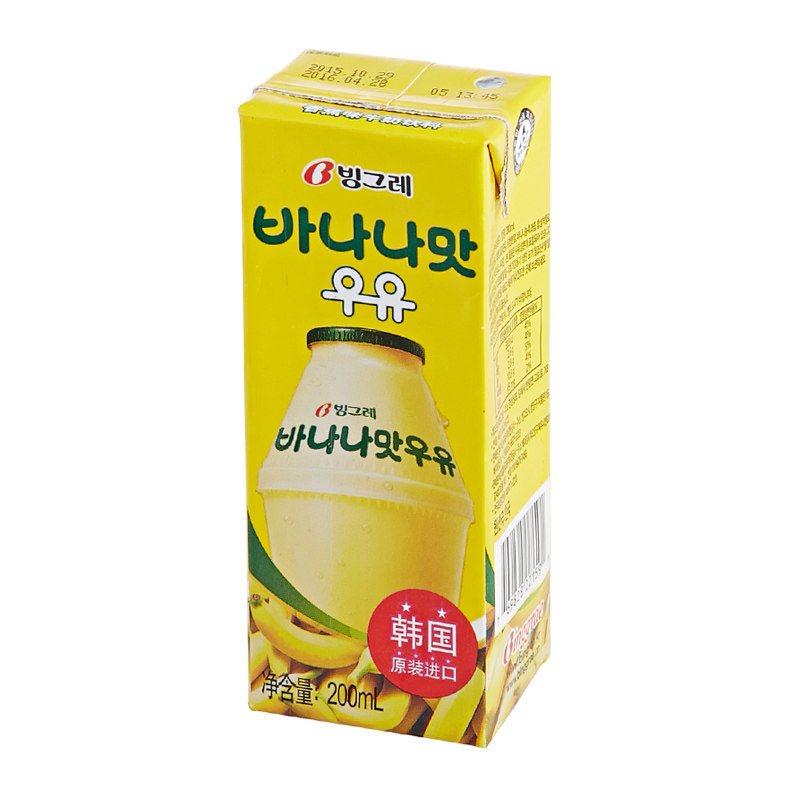 【天猫超市】韩国进口 宾格瑞香蕉味牛奶饮料200ml 香滑口感