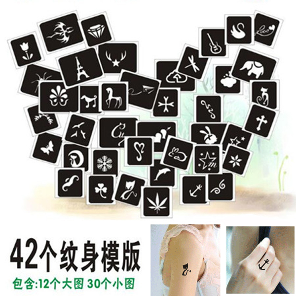 Semi permanent small tattoo stencil version sticker pattern textured embroidered hollowed-out Korean spray painted waterproof 42