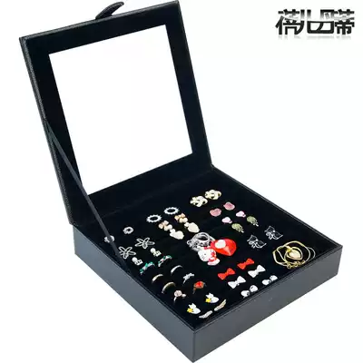 Jewelry box simple transparent earrings put ear Needle storage box finishing girl home large capacity ring hanging this rack