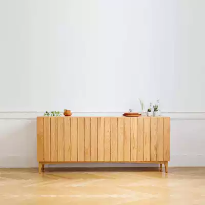 Solid wood simple design unique fence oak black walnut storage dining cabinet cupboard storage cabinet