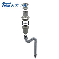 Kitchen stainless steel washing basin sewer fittings sink sink water deodorant and extended drain pipe set