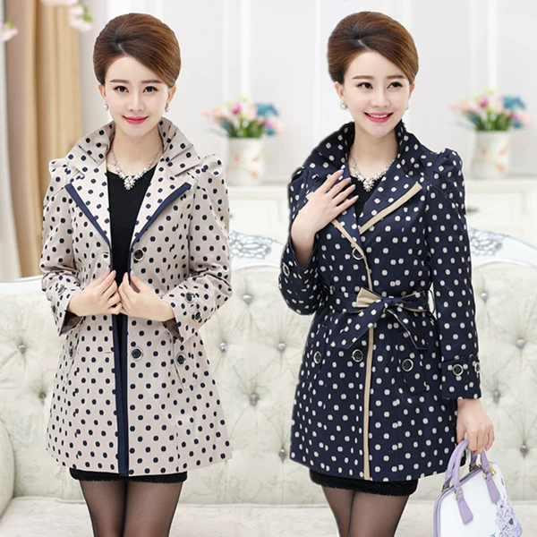 Áo gió trung niên thắt lưng nữ thời trang - Trench Coat