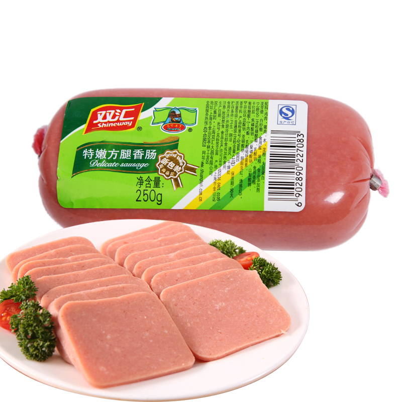 【天猫超市】双汇火腿肠特嫩方腿250g肉类零食配饼干方便面食品