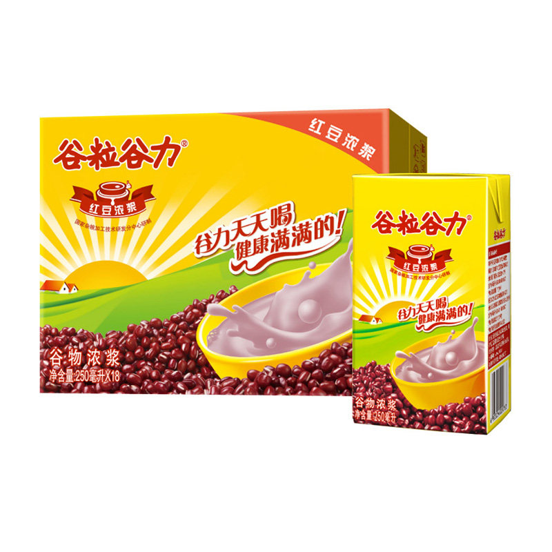 【天猫超市】 谷粒谷力谷物红豆浓浆250ml*18/箱