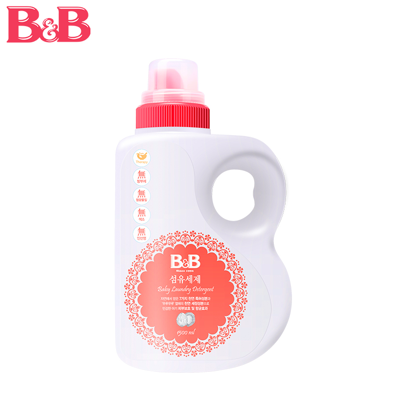 韩国保宁B&B 婴幼儿洗衣液 桶装纤维洗涤剂 1.5L 宝宝洗衣液