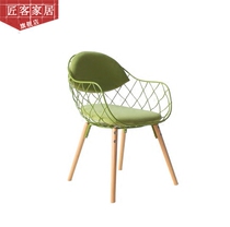 Minimalist Modern Creative Wire Chair Pineapple Woven Flower Basket Chair Nordic Dining Chair Wire Mesh Chair Fabric Sofa Chair