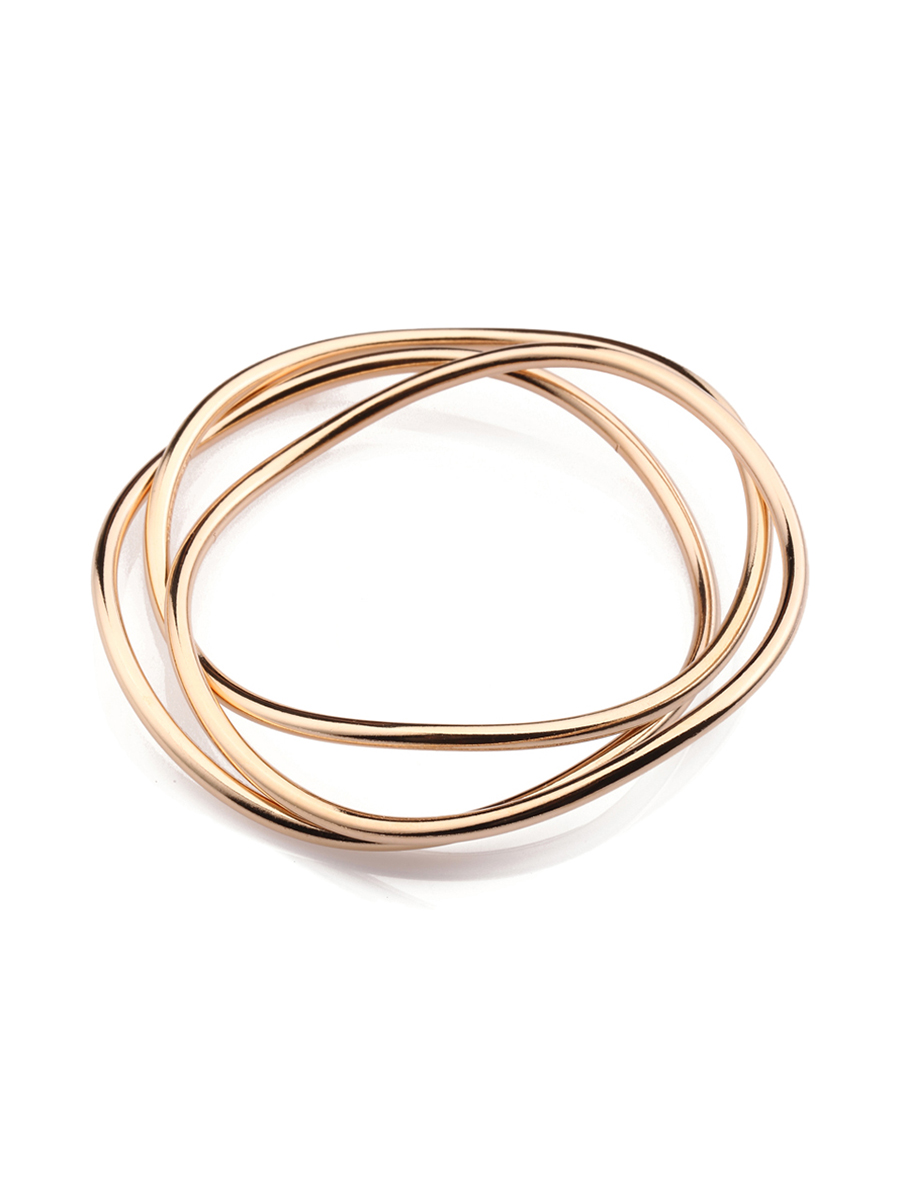 DYRBERG/KERN 玫瑰金新艺术系列圆环三层手镯