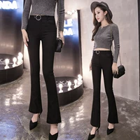 Quần micro-horn nữ mùa thu đông 2018 mới mặc quần legging nữ cộng với nhung là quần lửng 9 quần nữ màu đen quần sooc đùi