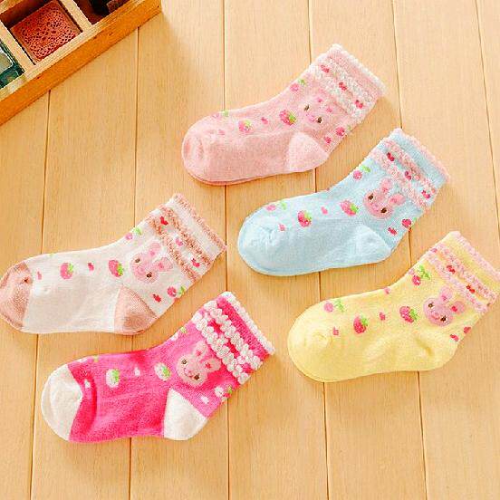 Spring Autumn Children Cotton Socks Strawberry Rabbit Women's Baby Socks Small Middle Child Full Cotton Socks