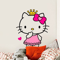 kitty Hello kitty Cartoon Wall Sticker Girl Room Arrangement Bedroom Bedside Warm Wall Decoration Sticker