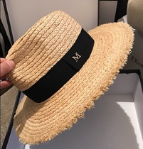 Japanese straw hat women 2018 spring and summer M standard hat wide-brimmed raffia fur edge sun hat travel vacation hat