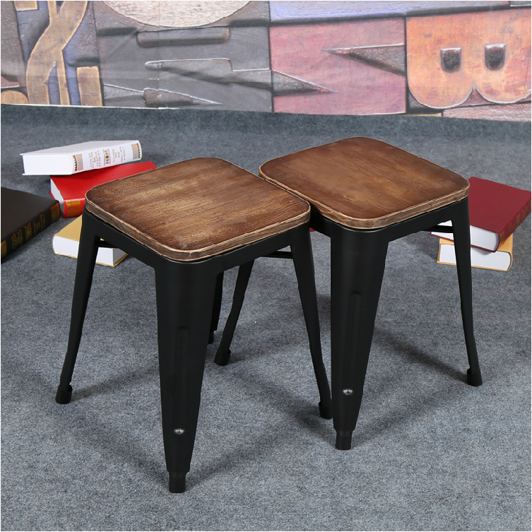 American loft iron art solid wood doing old stool casual retro home