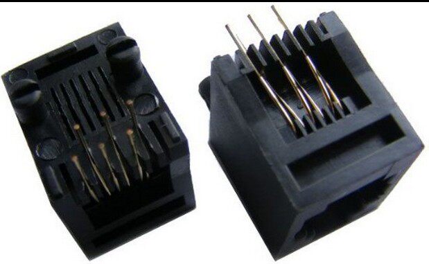 Direct plug-in network phone base 8P8C vertical RJ45 socket network interface full plastic