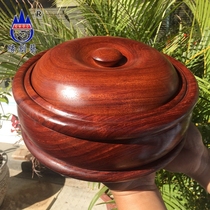 Red Wood Eight Treasure Box Poly Basin Burmese Flower Pear One Figure Dried Fruit Containing storage jar Decorative Pendulum