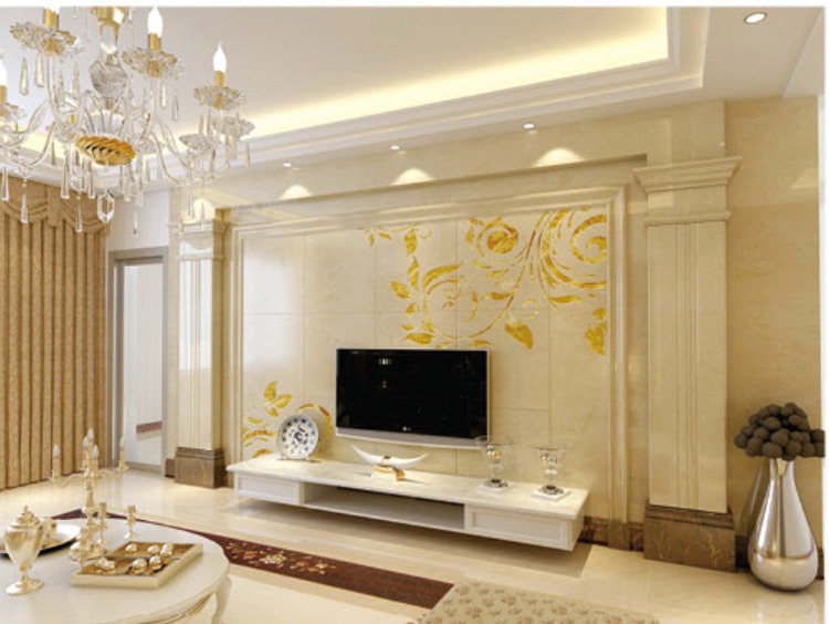 Factory direct sales European style TV microcrystalline background wall marble Roman column simple carved square pillar stone carving