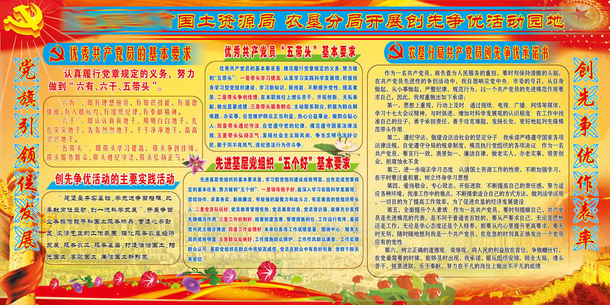 610办公装饰海报展板素材481国土资源局创先争优活动园地专栏