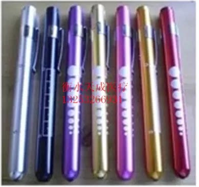 Pupil pen flashlight pen yellow light LED pupil pen test flashlight with scale with battery