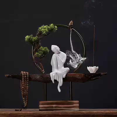 New Chinese Zen decoration Creative modern Ceramic living room home entrance soft decoration Antique weathered wood craft gift decoration