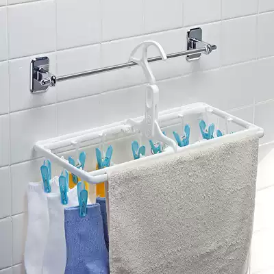 Japan AISEN plastic folding hanger multi clip drying rack bra underwear socks drying hanger clip hanger
