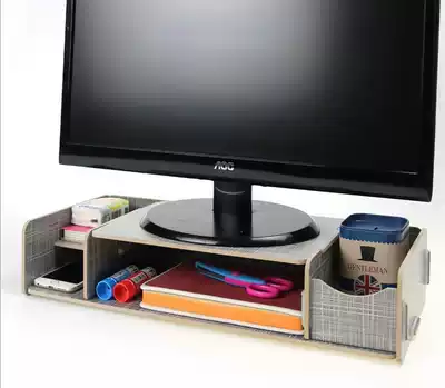 Creative minimalist design Wooden desktop storage LCD computer support rack base A0975