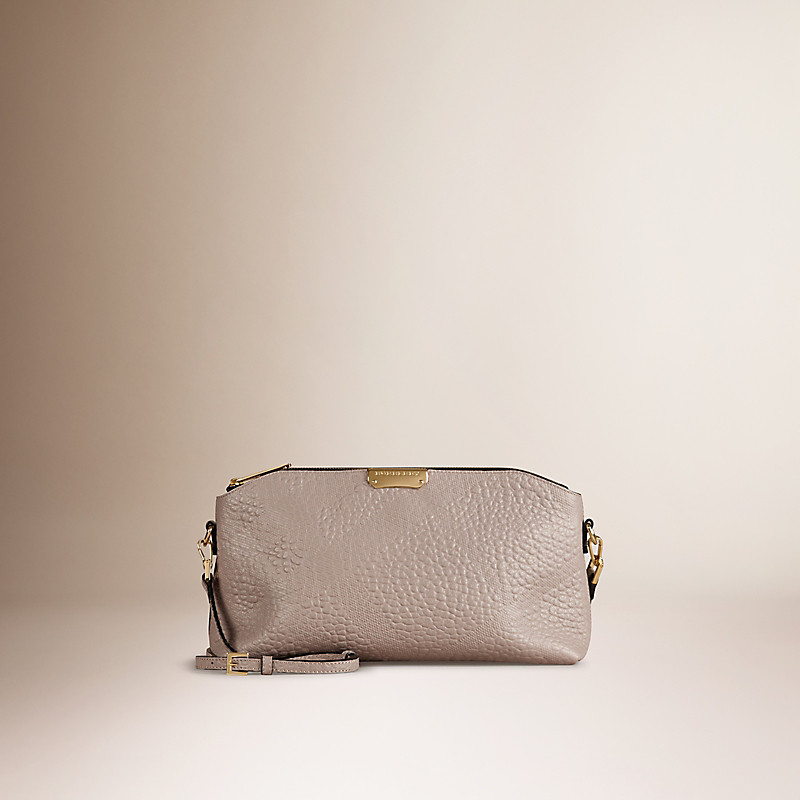 BURBERRY/博柏利小号格纹压花皮革手拿包 39905611