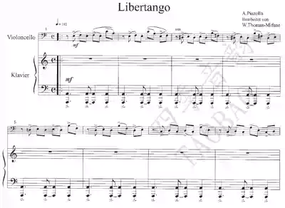 Piazzola Libertango free tango cello piano score (with score)