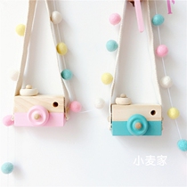 ins Hanfeng girl heart room decoration props wooden camera hanging Nordic childrens room wall dress