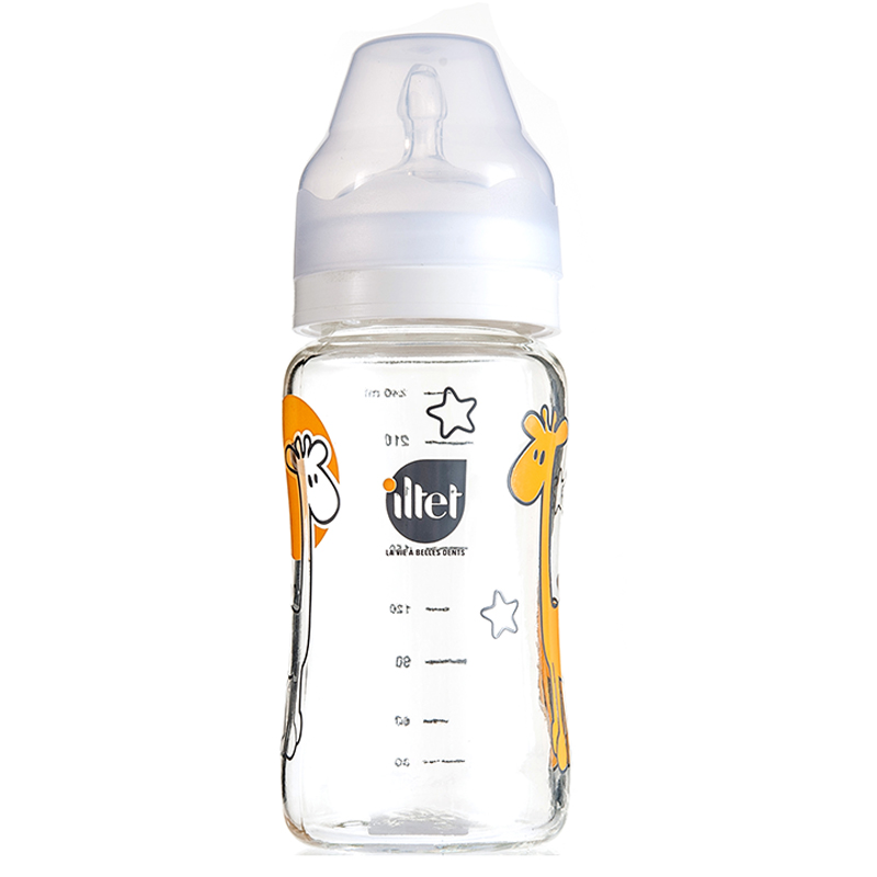乐友孕婴童婴儿奶瓶法国ILTET伊尔蒂宽口径玻璃奶瓶(0-36月)240ml