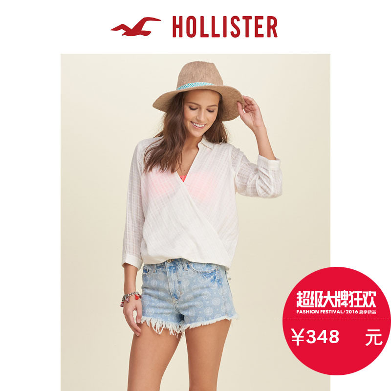 Hollister 裹身式正面纹理衬衫 女 118402