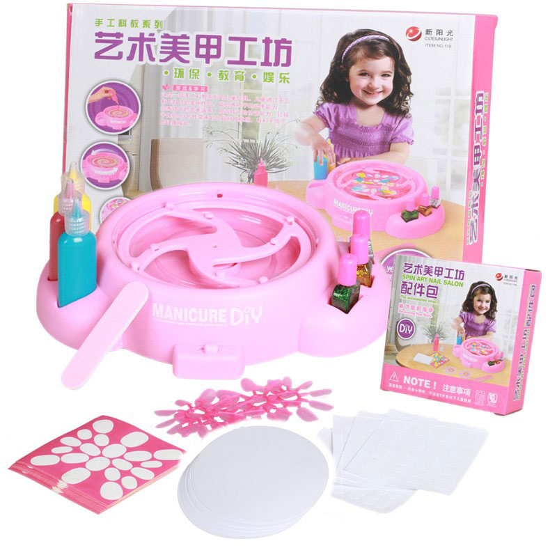 益智DIY艺术美甲工坊电动玩具 儿童创意手工 女孩手工过家家玩具
