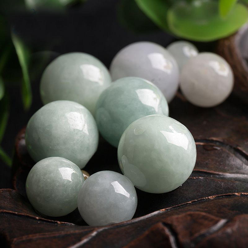 Natural A-cargo jadeite jade loose beads three-color round beads 108 Buddha beads jewelry necklace bracelet chain diy with beads