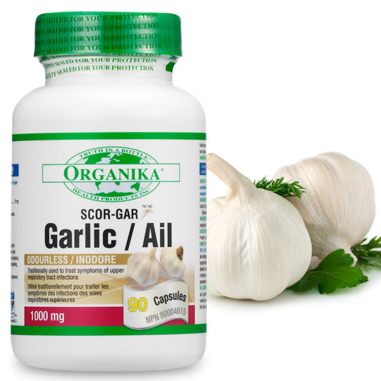 台湾官网直邮进口Organika优格康-天然无味大蒜精胶囊1000mg(90颗