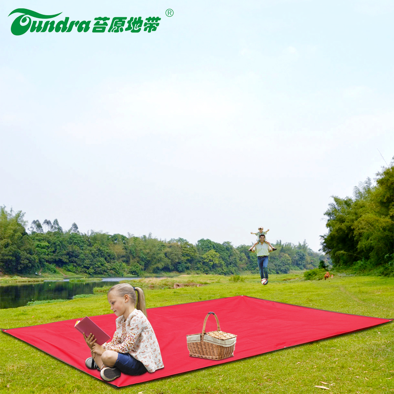 Tundra Ground Floor Light Sunscreen Coated Silver Six Holes Ground Cloth Outdoor Meadow Mat Picnic Mat