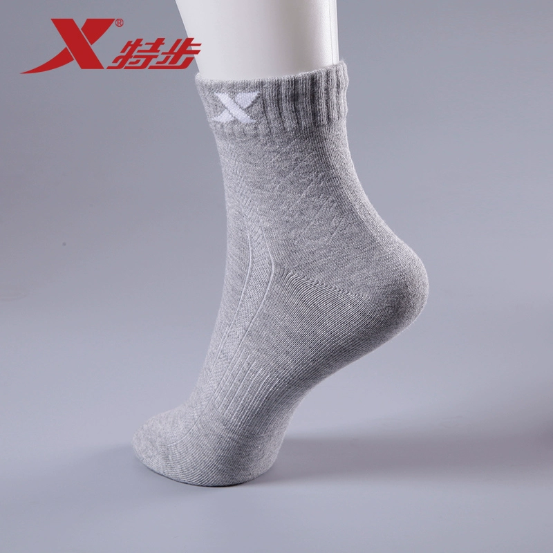 Vớ thể thao Xtep nam ống, tất cotton thoải mái, thoáng khí, một size vừa vặn, co giãn mềm mại, hút ẩm, giống hệt - Vớ thể thao