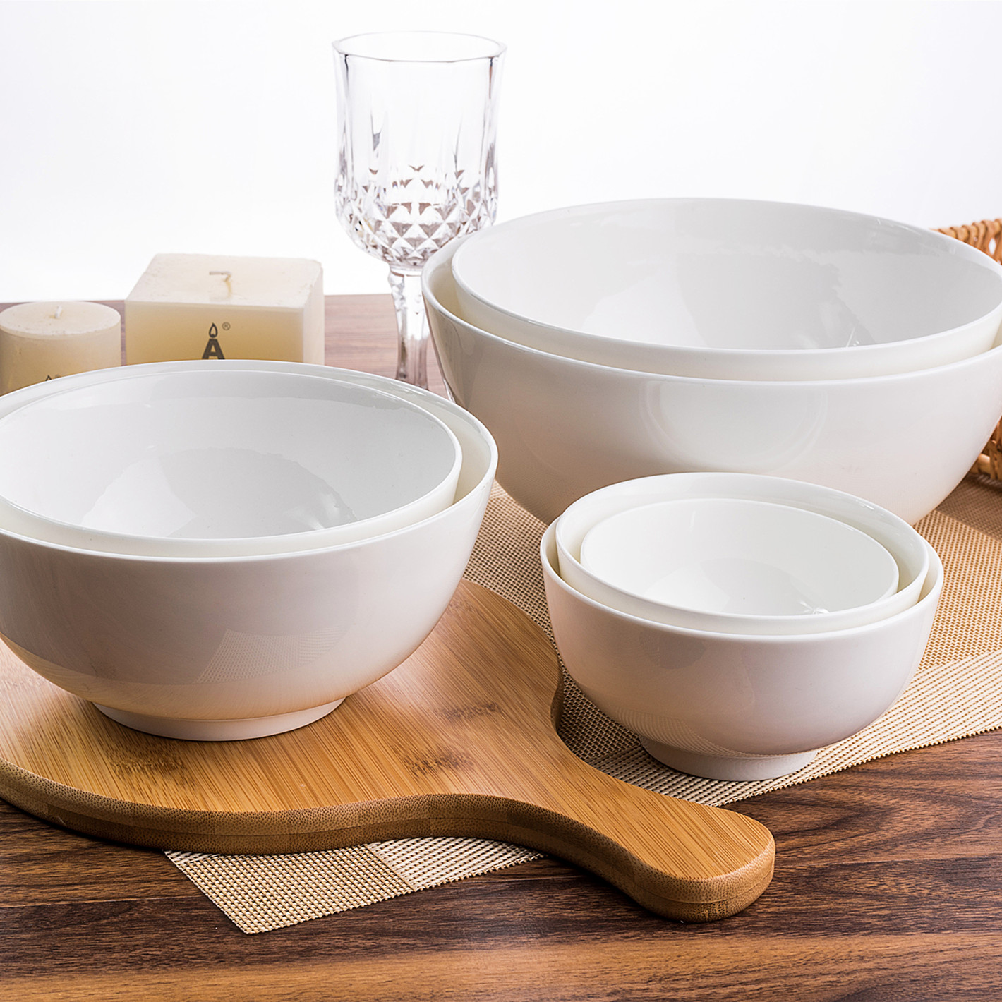 Ipads bowls of rice bowl bowl ceramic contracted household size from 4 to 9 inch bowl of pure white bowls rainbow such use