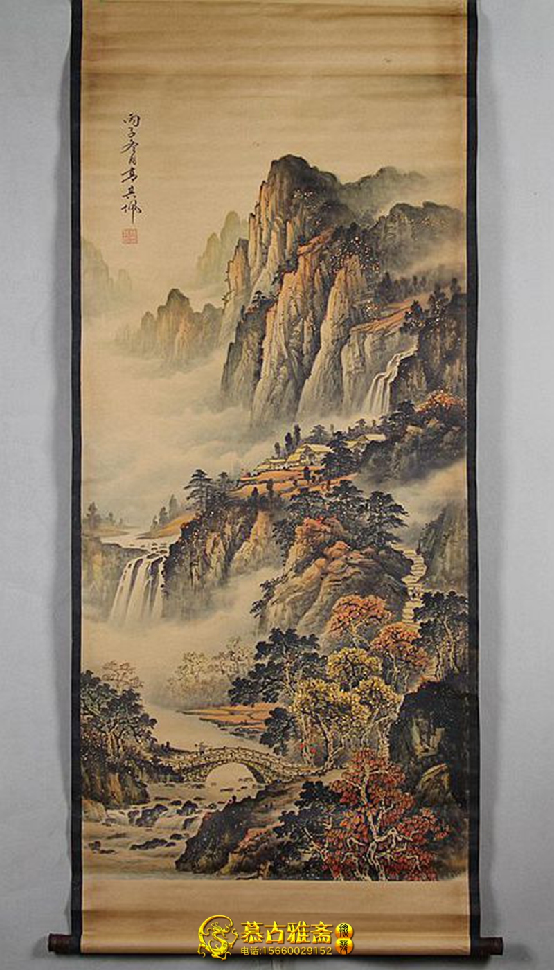 Antique collection antique Chinese painting ancient paintings and paintings high its Peishanshui painting in the living room decorative paintings have been decorated