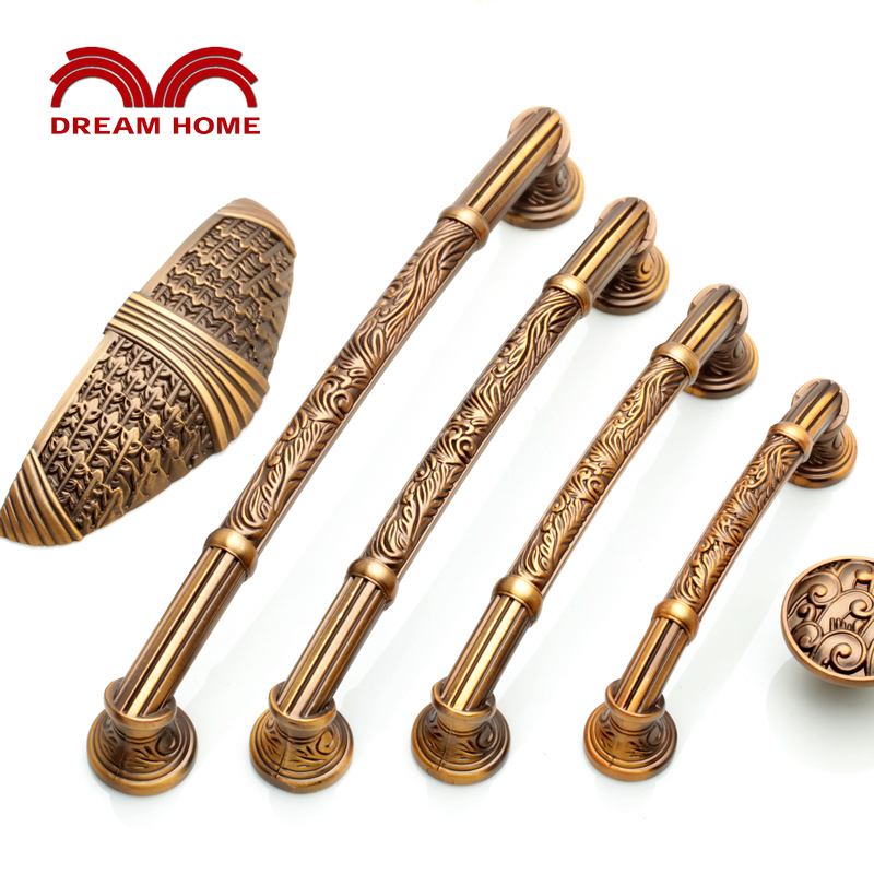 6902 Coffee gold ancient bronze imitation ancient handle drawer wardrobe overall closet door Rome European style American countryside 6903