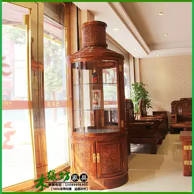 African Huanghuali wine cabinet Solid wood glass cabinet Hedgehog rosewood wine cabinet mahogany display rack special offer