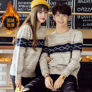 Các cặp vợ chồng mùa thu và mùa đông quần áo mới của Hàn Quốc phiên bản của Slim gió quốc gia áo thun áo len triều nam giới và phụ nữ sinh viên đáy áo len